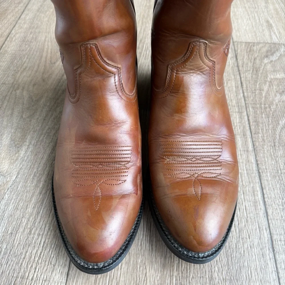 Ariat Sedona cowboy boots leather men size 9D Style #34625 brown READ ARIAT Sedona 34625 Cowboy Boots Brown soft Leather Western  main image 4